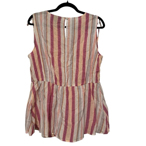 Lane Bryant Striped Sleeveless Peplum Blouse – Size 14/16 - Picture 3 of 3